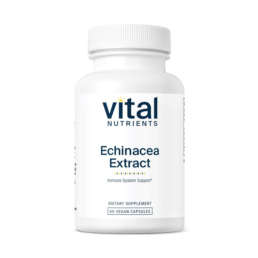 Vital Nutrigents Echinacea Extract 1000mg Xi124; Vegan Echinacea Immune Supplement Supplement Xi124; Gluten, Dairy, Soy Free Xion124; Non-GMO Xion124; 60 kapsułki