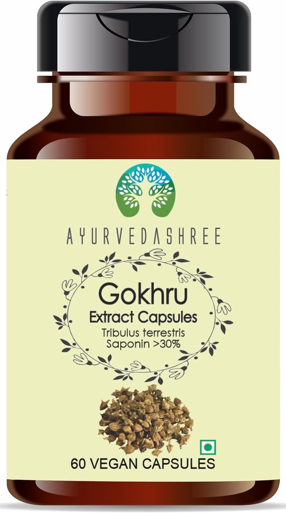 Ekstrakt Gokhru 500mg - 60 Kapsułki wegetariańskie 124; Tribulus Terrestris 124; Wszystkie naturalne 124; 100% Wegańskie 124; Bezglutenowe 124; GMP Certified