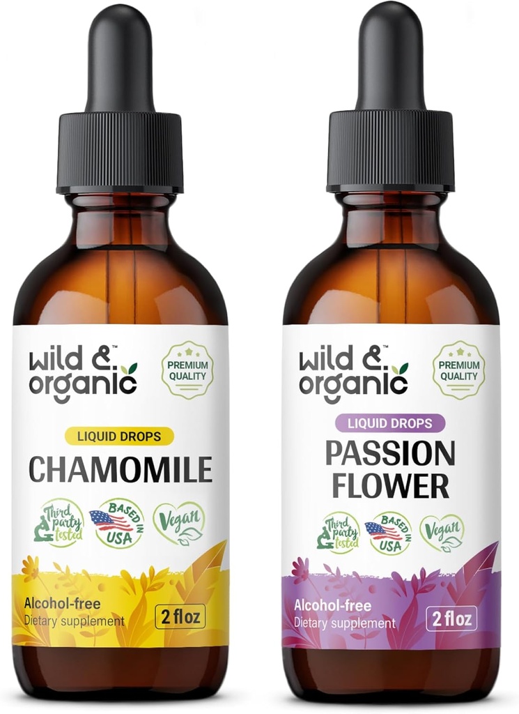 Wild & Organic Rumianek nalewka 2 fl oz & Passionflower nalewka 2 fl oz