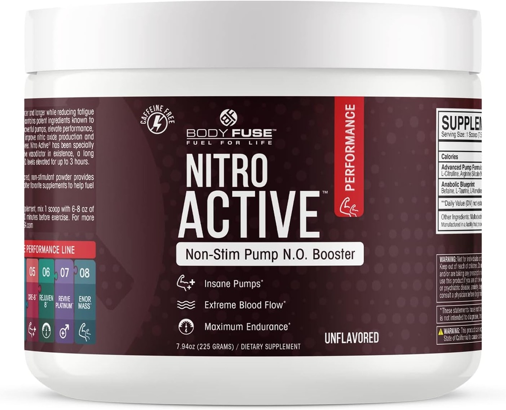 Nitro Active Pompa V2 Nieflawored proszek Vasodilator 124; 30 Służenie