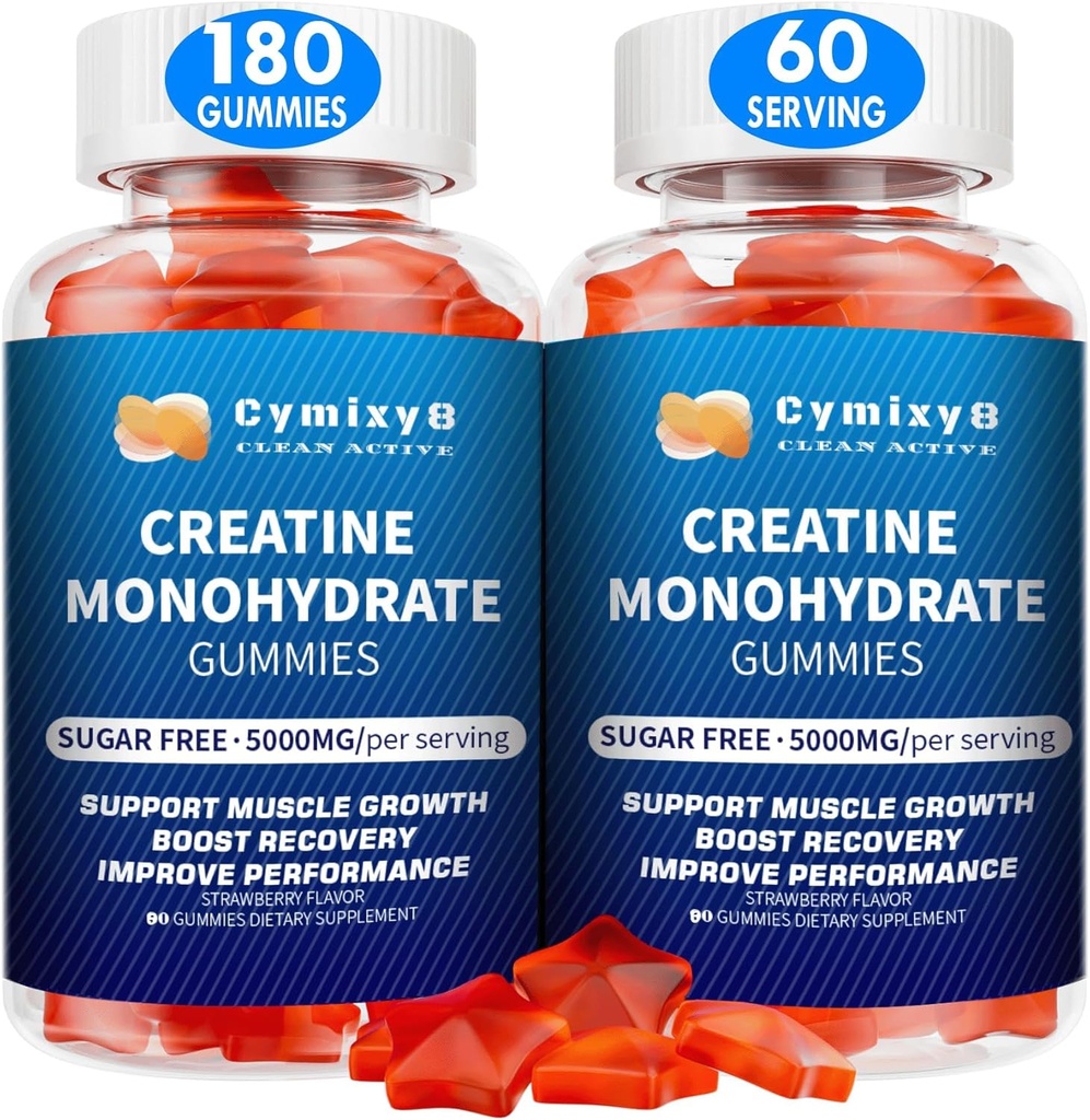 Jednowodzian Gummies dla mężczyzn i kobiet, 7100mg z tauryną liposomalną, BCAA, Alpha GPC, B12, Jednowodziankowe żucia dla wzrostu mięśni, Flavor truskawkowy, 180Count