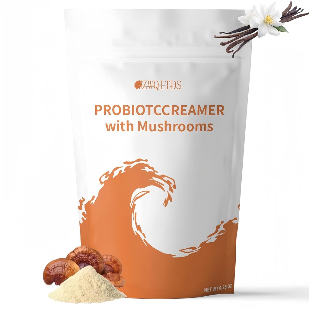 Probiotyczne kremy z grzybów i probiotyki - Wysoka w własnoręcznej 6-grzybowej mieszanki, Miliard CFU probiotyki wspiera zrównoważony mikrobiom jelit - Pojedyncza dawka: 1 tbsp (7 g) Dostępny 30 razy
