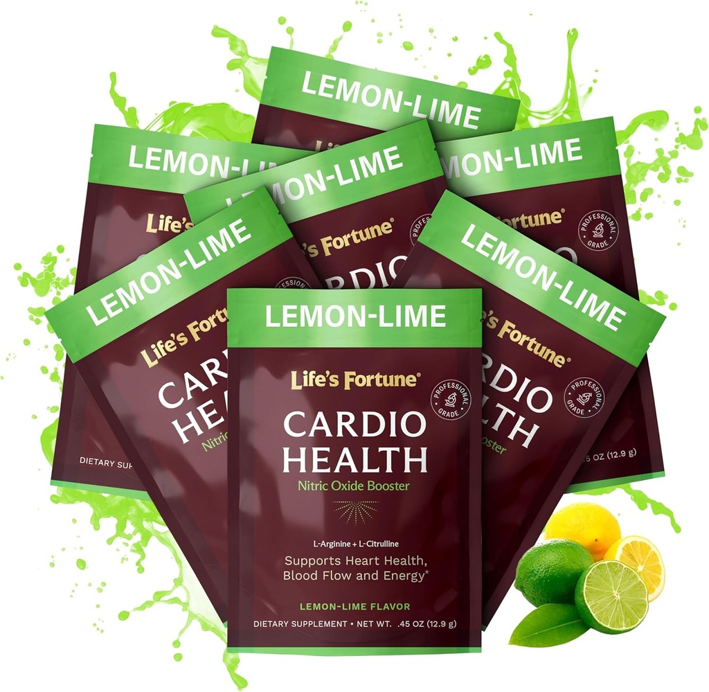 Fortuna życia L Arginina L Citruline Supplement Powder - Wysokiej mocy suplement tlenku azotu booster z naturalnego Lemon Lime Flavor, 7 Słupki (Opakowanie 1)