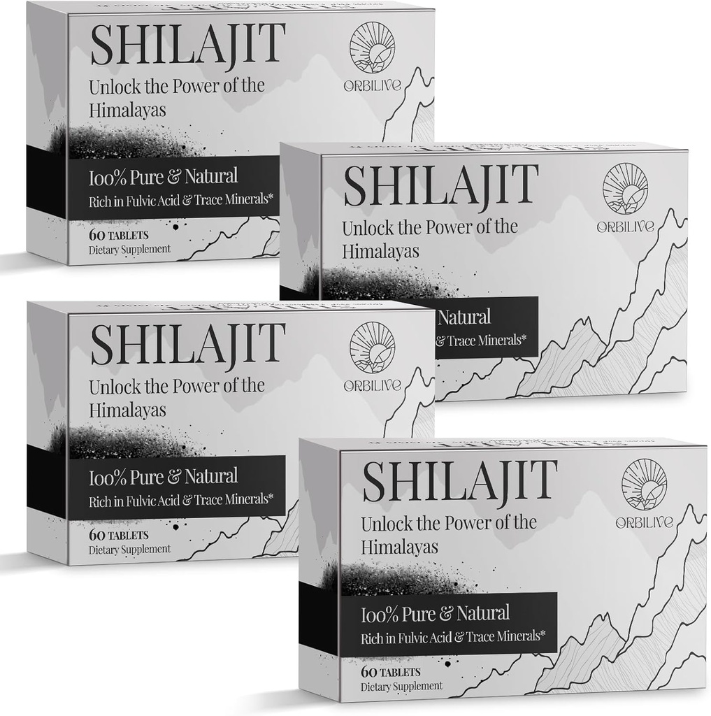 30 000 mg Shilajit Tablets, 100% Shilajit Pure, Himalayan Organic, Shilajit for Men and Women Rich in Fulvic Acid & 85 + Ślad Minerałów, Suplement Shilajit dla Energii i układu immunologicznego, 240