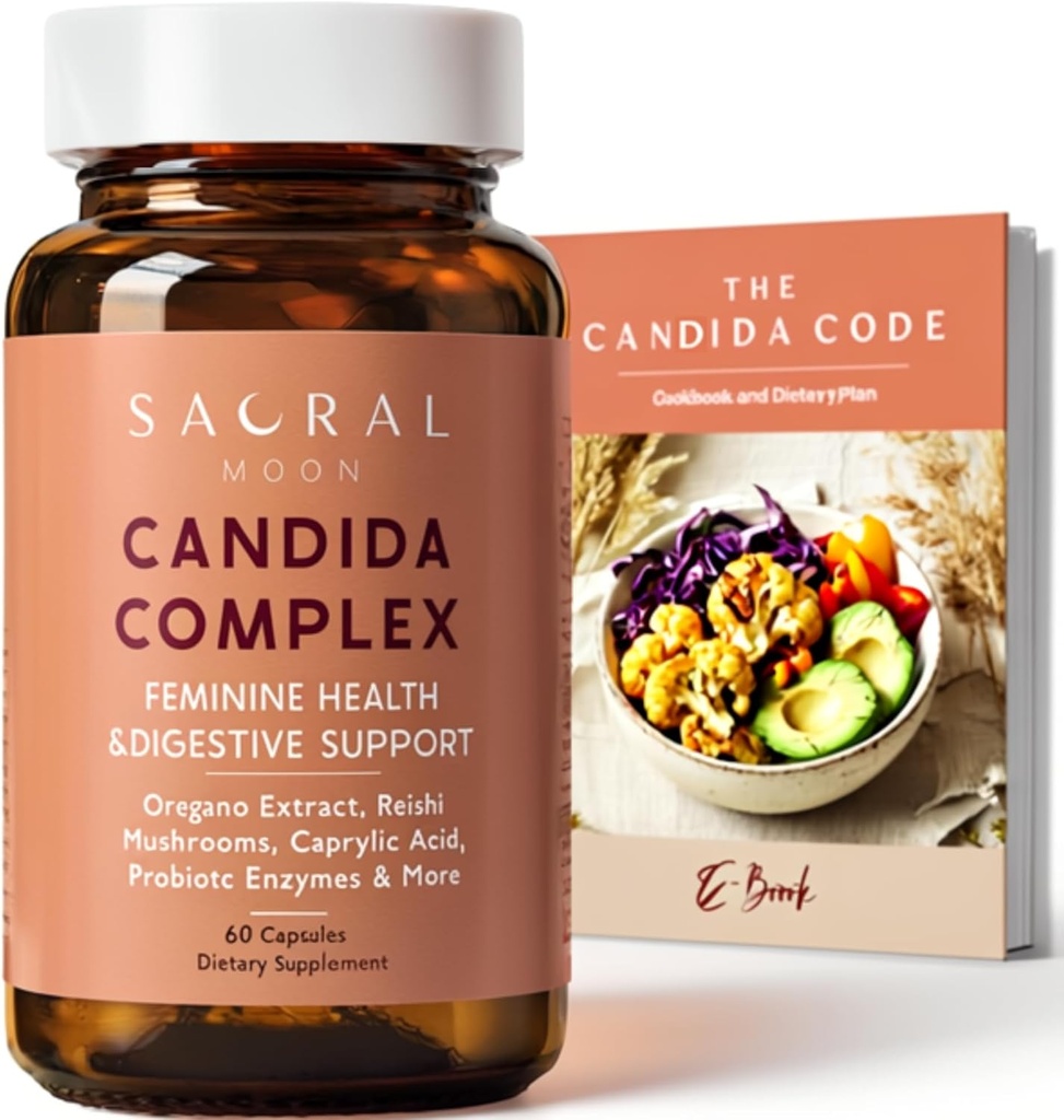 Candida Cleanse for Women - Gut & Feminine Balance with Oregano Oil, Capmyle, Probiotyki, Reishi, Aloe & Black Walnut - Może pomóc wsparcie Digestive Comfort, Clarity, Clear Skin & pH pochwy