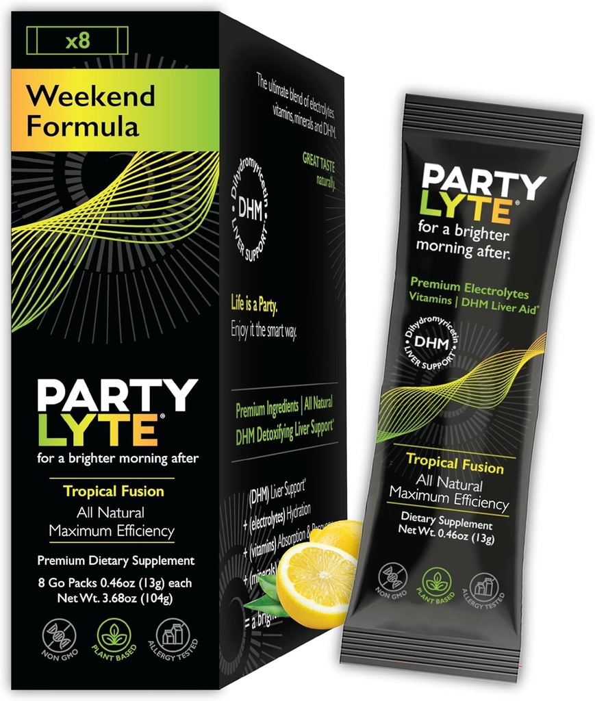 Better Mornings with Electrolytes, DHM, 600mg NAC, Ginger, Vitamin & Minerals - Pakiety Hydrate for Optimal Hydration - Oral Solution Drink Mix
