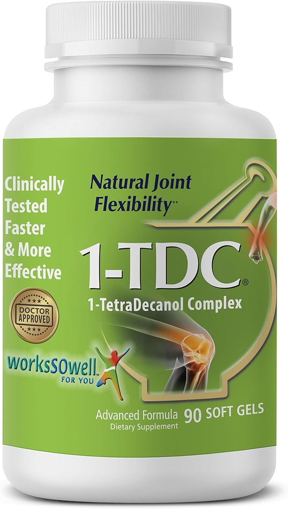 1Tdc Joint & Muscle Health 90 Soft żele opracowane w celu zapewnienia kompletnej ulgi ciała wzmocniony z 1Tetradekanol Complex Promowanie naturalnej wspólnej elastyczności bezpieczne i skuteczne