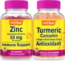 WellYeah Cynk + kurkumina turmerowa, Gummies Bundle - Great Desting, Suplement witaminy, Gluten Free, GMO Free, Gummy do żucia