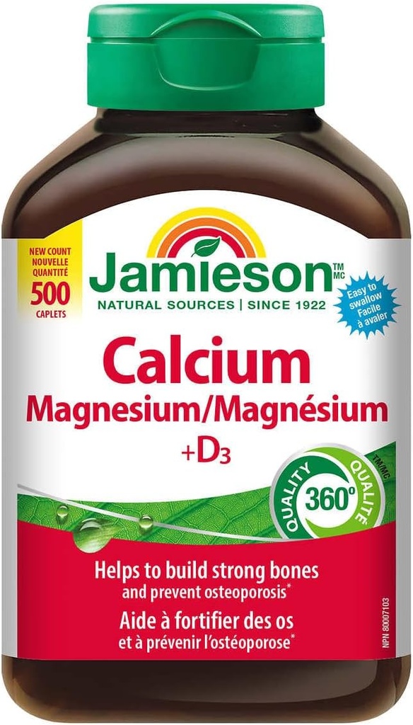 Jamieson Wapnia Magnez z Witaminą D3, 365 Kapsułki