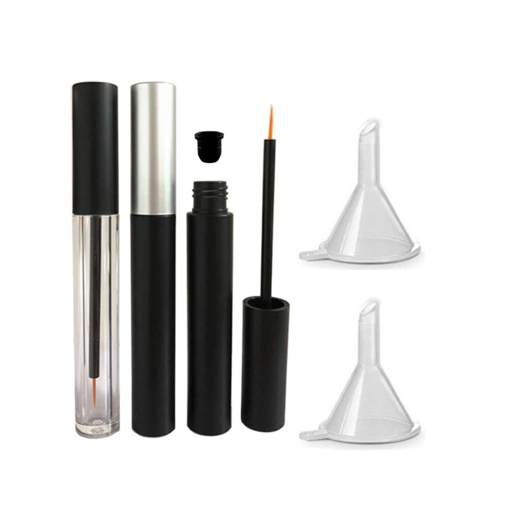 3 Kawałki 5 ml Puste guzki do oczu Refishable Eyelash wzrost płynne butelki Plastic Eyeliner Vials Tube z Brush Eyelash wzrostu oleju Mascara Tube dla kosmetyków Przyjdź z 2 Mini paliwowych