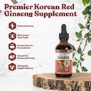 Aktywne Ginseng Koreański czerwony Panax Ginseng z naturalnych żeńsenozydów - Szybkie pochłanianie ciecz - Wspiera zdrową energię, witalność, nastrój i więcej