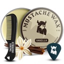 Wax & Comb Kit - 2 oz, Wanilia - Kompletny zestaw do pielęgnacji wąsów dla mężczyzn - Strong-Hold Styling & Wax Strong Hold - Pocket- Sized Precision & Styling Comb