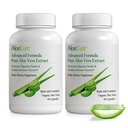 AloeCure Organic Aloe Vera Kapsułki, 160,000mg Wewnętrzny Aloe Leaf Równoważnik za Serving, Wsparcie Gut, Digestive, & Zdrowie immunologiczne, Pomaga utrzymać zrównoważoną kwasowość żołądkową, Aloin Free, 30Caps x 2Btl