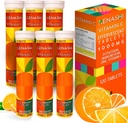Witamina c Tabletki musujące Witamina C z cynku 1000mg Witamina Rozpuszczająca Tabletki Witamina C Tabela Vitamina C Efervescente para Adulto Cynk i Witamina C 6 Opakowanie