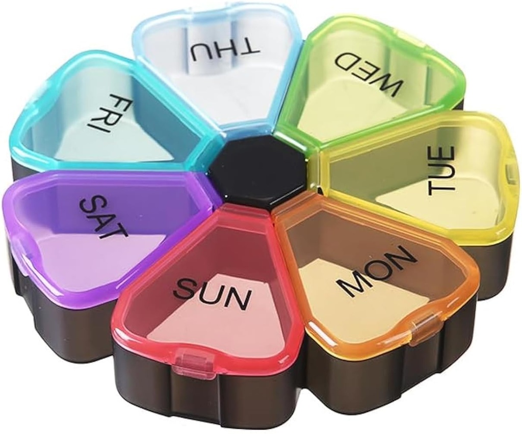 Cotygodniowy Pill Organizator 7 Dzień, Cute Portable Big Daily Medicine Box, Łatwy do otwarcia, BPA Free Travel Pill Case Reminder for Medication Dispenser Witamina Fish Suplementy oleju kapsułki DHA
