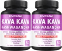 Kava Kapsułki z Kava, Ginkgo, Ashwagandha i więcej - 120 Kapsułki dla 4 miesięcy dostaw (Opakowanie 2)