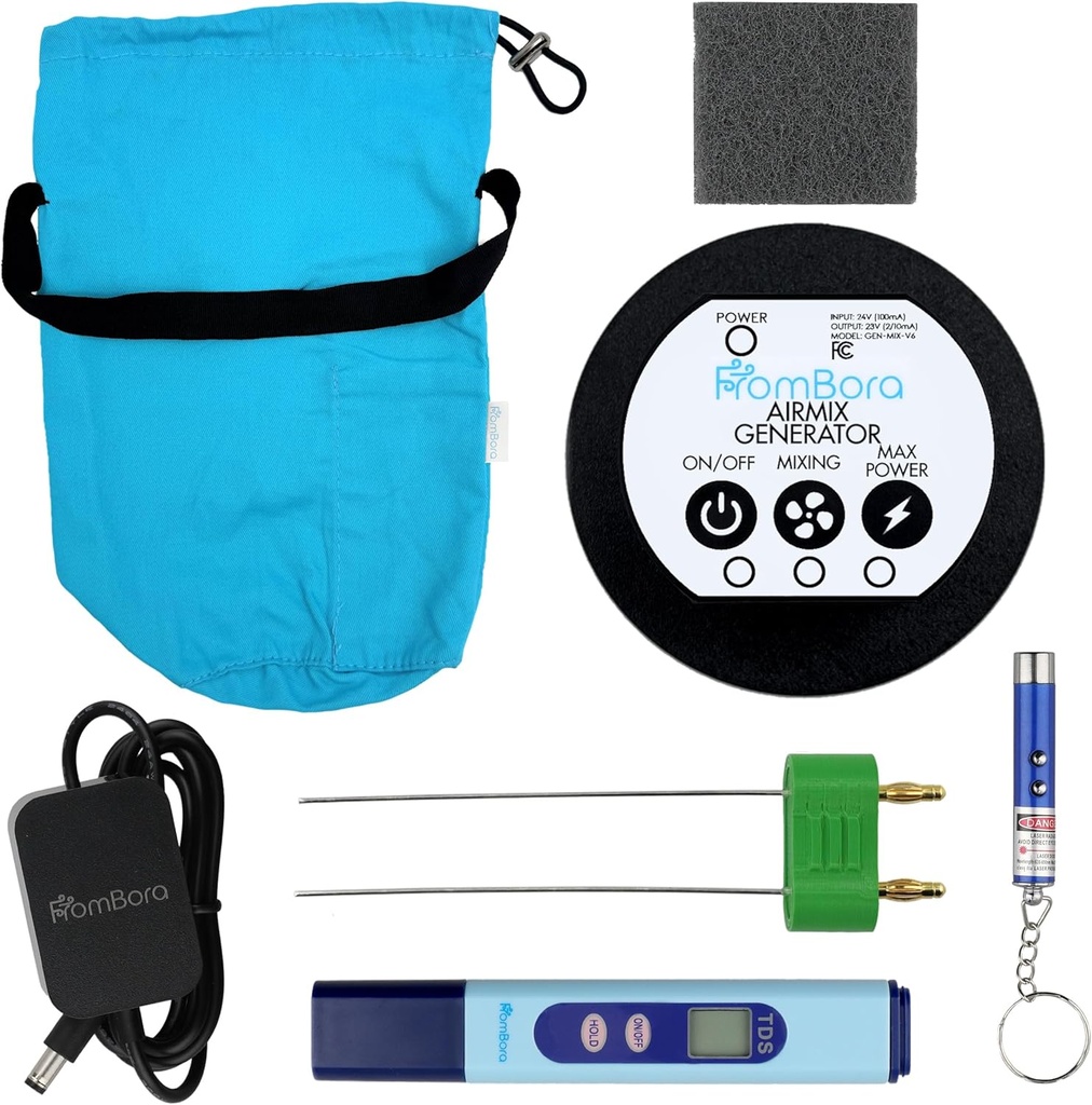 Zestaw Silver Generator koloidalny - 99,99% (Ag) Ods, TDS Meter Silver Silver Machine, Impure Water Indicator, Water Ionizer Machine for Home, Travel Bag, AirMix