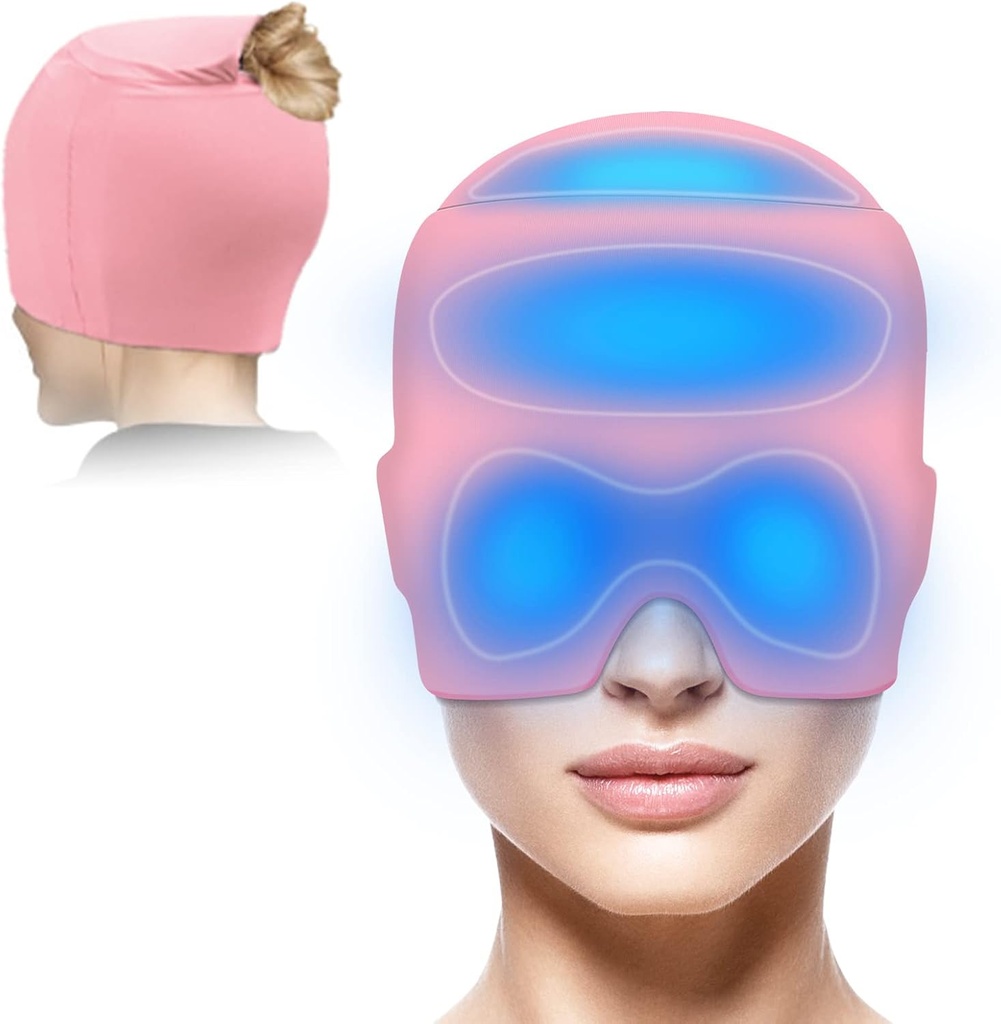 Migrena Relief Cap z Gel Top Coverage, Ból głowy Relief Hat Migrena Sinus Napięcie Ból Relief, Migrena Ice Head Wrap Ice żel Packs Hot Cold Therapy