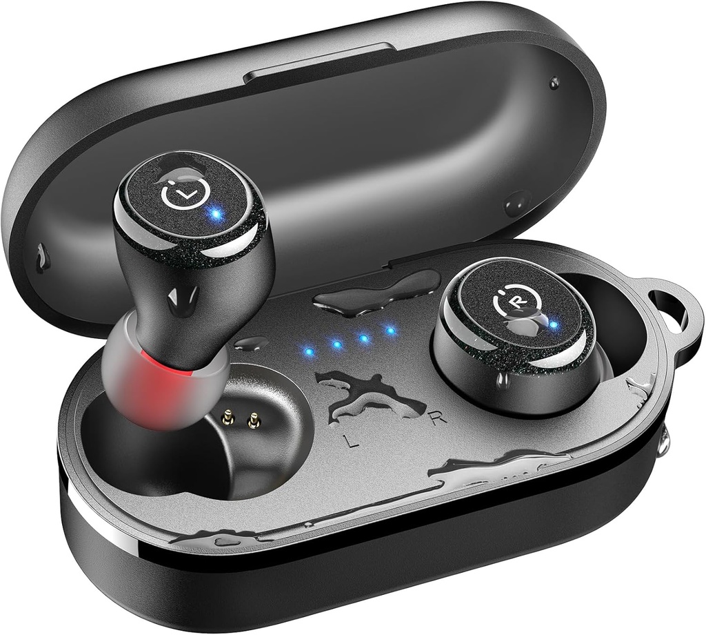 TOZO T10 bezprzewodowe słuchawki Bluetooth 5.3 Słuchawki, App Dostosuj EQ, Ergonomiczny Design, 55H Playtime, Bezprzewodowe ładowanie Case, IPX8 Waterproof Sound in- Ear Headset, 2025 Nowa wersja