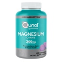 Qunol Gummies magnezu dla dorosłych, 200mg Magnezu pierwiastkowego (od 1,750mg Cytratu magnezu), Wysoka Absorpcja Suplement magnezu, Supports Nerve, Bone and Muscle Health, Wegetarianin, 120 Count