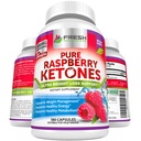 ŚWIEŻE ZDROWIE Czyste 100% Malina ketonowe Max 1000mg na serwowanie - 3 Miesiąc dostaw Nie GMO - Zaawansowane wsparcie utraty wagi - 180 Kapsułki