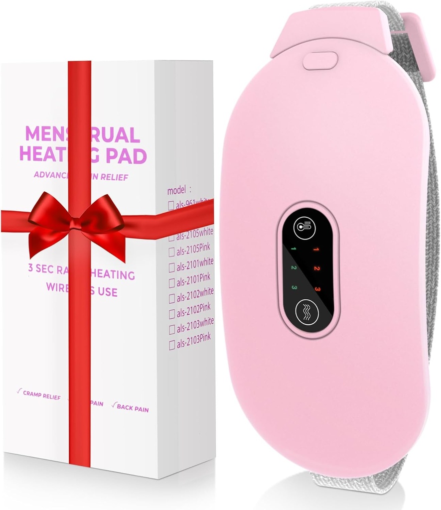 Ogrzewanie Pads, Glyduny okres Cramp Masager Przenośne bezkordowe ogrzewanie Pad z 6 Poziomy ciepła i 6 Mody masażu dla łagodzenia bólu pleców Menstrual Ogrzewanie Pad (różowy)