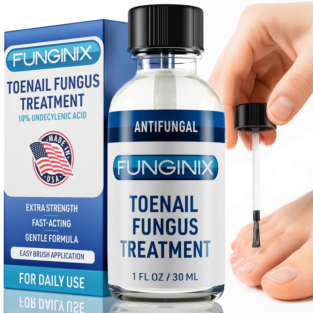 FUNGINIX Leczenie grzybów paznokci Ekstra siła - Antygrzybicze Leczenie paznokci z 10% Kwas undecylenowy i olej z drzewa herbacianego - Wykrztuszony przez 15 + Natural Oils & Botanicals - Made in USA (Opakowania maja Vary)