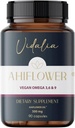 Ahiflower Oil Vegan Omega 3, 6 & 9. 90 Kapsułki. Vidalia przez The Mix Superfoods. 45 Sług. Nadmierne zrównoważone źródło. Wegańskie 100%. Brak ryb