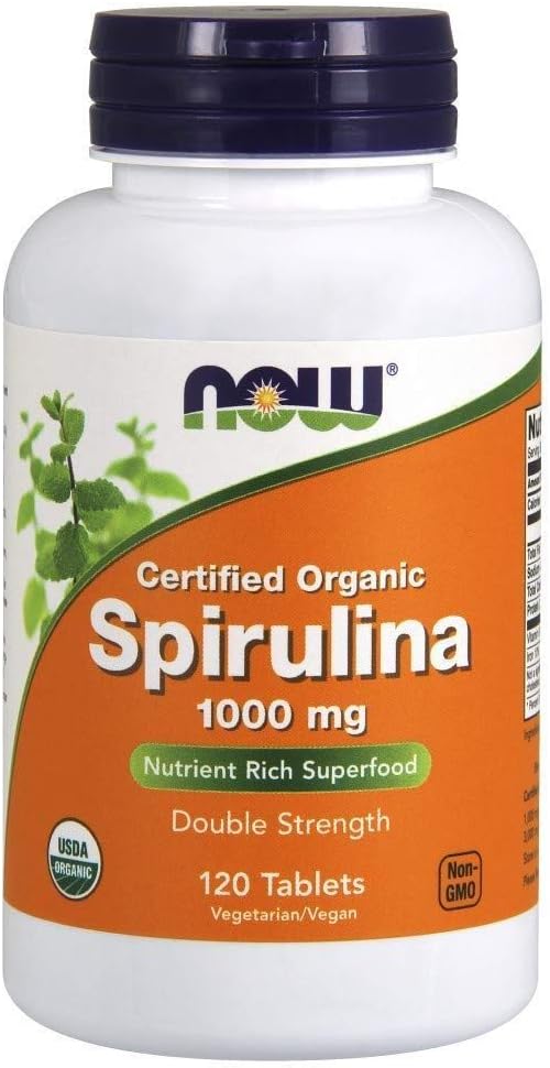 Teraz żywność - Certified Organic, Spirulina, 1000 mg, 120 tabletek