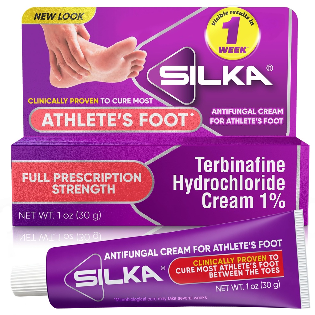 SILKA krem przeciwgrzybiczy, Kliniczne leczenie antygrzybowy stopy, Jock Itch & Ringworm Remedy, Maksymalna moc, Szybkie działania ulgi od swędzenia i spalania, 1 Oz