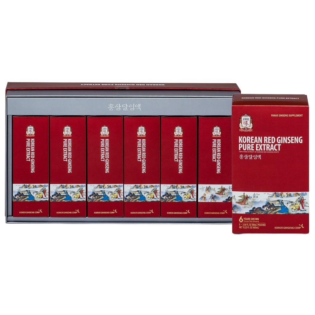 CheongKwanJg Koreański Red Ginseng Pure Extract Cut Death 124; Red Ginseng, Koreański Ginseng, Ginseng Extract Detail 124; Immune System Supplement Supplement Booster for Man & Woman Detail 124; 30 Count