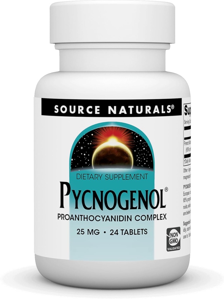 NATURALY SOURCE Pyknogenol 25 Mg Tabletka, 24 Liczenie