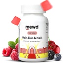 MEWD Teen and Kids Hair, Skin + Nails Daily Multivitamin Gummy Strengthener Formuła - Przeżuwalne suplementy witaminy z Biotin, Cynk, Witaminy A, B, & D3 dla dziewcząt i chłopców, 60, Made in USA