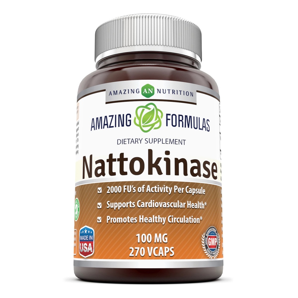 Niezwykłe preparaty Nattokinase Suplement diety 100 mg Veggie Suplement kapsułki 124; 2000 FU aktywności enzymatycznej 124; Non-GMO 124; Gluten wolny 124; Made in USA (270 Count)