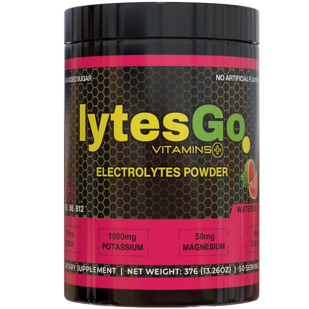 litesGo elektrolity proszek Napoje nawadniające - Nie cukier - aromat arbuzowy - Proszek elektrolitowy do odzysku - 50 Słupki