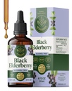 HERBAMAMA Black Elderberry Drops - Vegan Elderberry Liquid Extract for Immune Support - Non-GMO, Alkohol & Cukier Free Immunity Supplement, 42- Day Supply