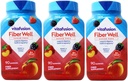 VitaFusion, Fiber Well Gummies, Suplement Fiber, Rozdrobnione aromaty - 90 gum, Opakowanie po 3