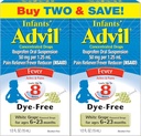 Advil Infants 'Fever Reducer / Pain Reliever Dye- Free, 50 mg Ibuprofen Concentrated Drops (White Grape Flavor, 0,5 fl. oz. Butelka, opakowanie 2)