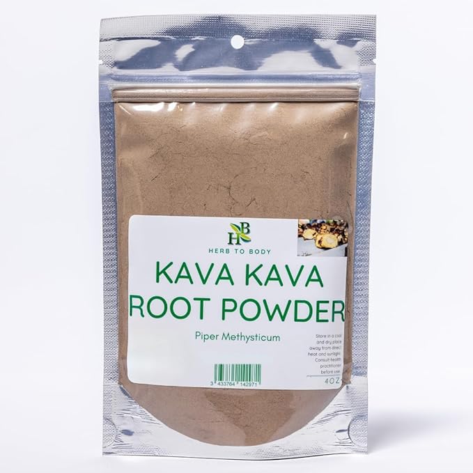 Herb to Body Kava Kava Proszek korzenny - Vanuatu Kava Proszek - 4oz Additional 124; Autentyczne 124; Bogaty i ziemny aromat dla spokojnego doświadczenia