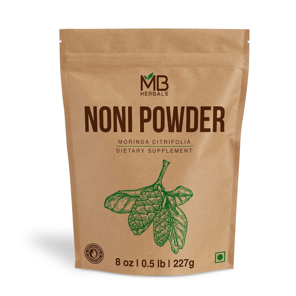 MB Herbals Noni Powder 8 oz Nether124; 227g (0,5 lb) Nether124; Easy Mixes with Smoothies Juices Nether124; No Conservatives Nether124; Gluten Free Nether124; 45 Servings per Pack