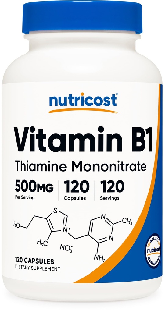 Nutricost Witamina B1 (tiamina) 500 mg, 120 kapsułek