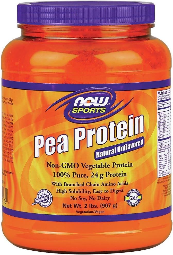 Teraz żywność 100% Pure Pea Protein Powder w 2 Pound Container (Opakowanie 2)