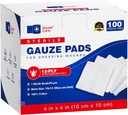 100pc Duży Sterylny Gauze Pads 4x4 Steryl for Bounds luzem - 12warstwowy Tkane Gauze Sponges 4x4 Steryl - USP IV Sterylny Mesh 4x4 Steryl Gauze Pads for Enhanced Absorption - First Aid Medical