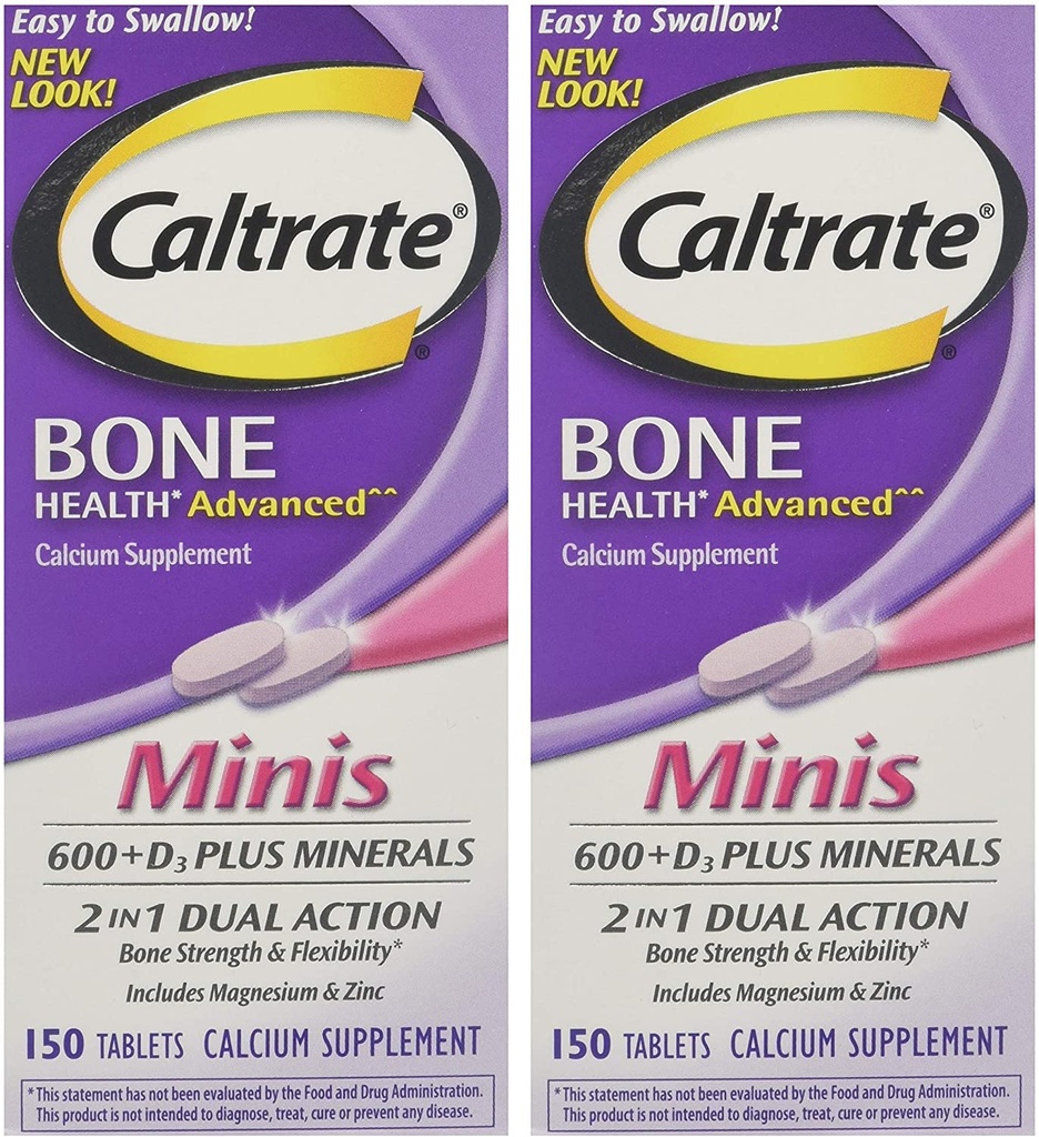 Caltrate Minis + Minerals Size 150ct Caltrate Minis + Minerals ,150 Count (Pack of 2)