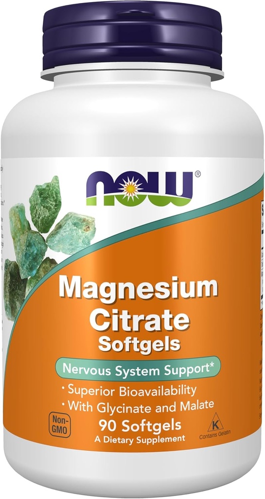 Teraz Foods Supplements, Magnezu Citrate, Glycinate & Malate, Wsparcie systemu nerwowego *, 90 Softgels