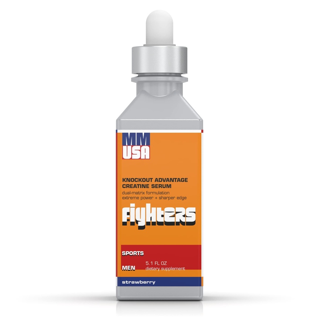 MMUSA Fighters Creatine Serum: Boost Strength, Power & Energy for Boxing. Wzmocnienie Staminy i Muscle Build. Pakowane z MSM, Amino Acids, Witaminy i Glukozamina. Wspólna ochrona. Truskawka, 5,1 Fl Oz