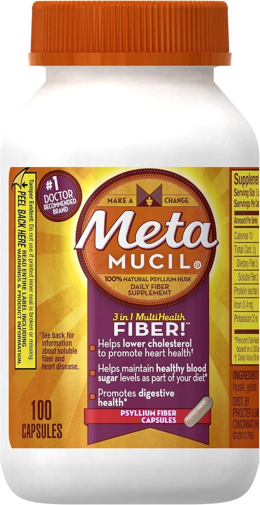 Metamucil Multi- Health Fiber kapsułki przez Meta 100 butelki kapsułki (OLD)