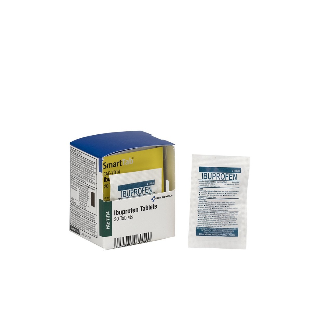 Pierwsza pomoc Tylko SmartCompliance Refill Ibuprofen, 2 tabletki na opakowanie, 10 opakowań na pudełko
