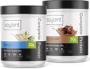 Zestaw Soylent Complete Protein Powder, 30g Protein Shake for Muscle Growth and Recovery, Zero Sugar, Gluten Free, Vegan - Vanilla & Chocolate (Dwa tuby 1.25LB)