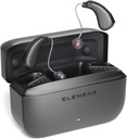Alpha Hearing Aid, AI Noise Cancellation OTC Aid Hearing Aid for Seniors & Dorośli, Super Clear Sound, Long- Lasting Battery Operated Recharvable Hearing Aid, 4 Modes, Metallic Dark Grey